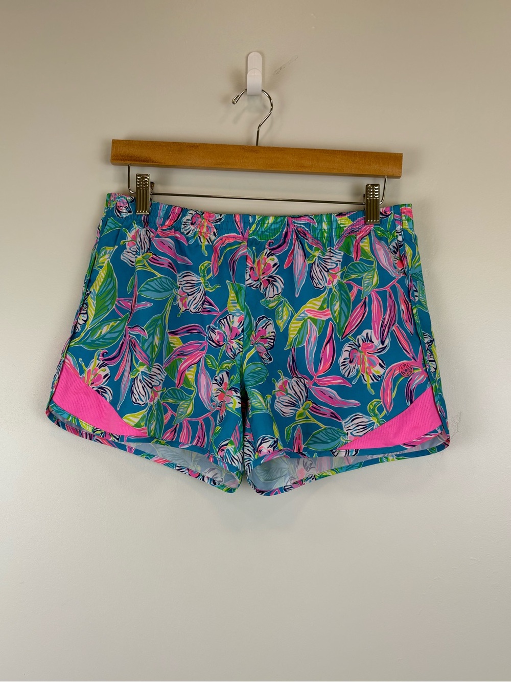 Lilly Pulitzer Luxletic Ocean Trail Short Formentera Turquoise Size small 1485